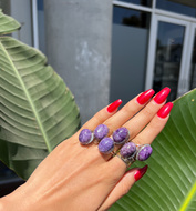 Charoite Sterling Silver Adjustable Ring