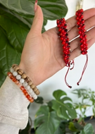 Protection Against Evil Eye Peony Seed Bracelet Red + Black