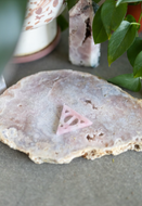 Rose Quartz Deadly Hallows Symbol Crystal Carving