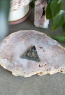Labradorite Deadly Hallows Symbol Crystal Carving - (LAST IN STOCK)