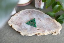 Load image into Gallery viewer, Green Adventurine Deadly Hallows Symbol Crystal Carving
