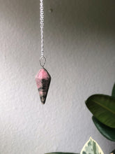 Load image into Gallery viewer, Rhodonite Jasper Pendulum + Rhodonite Jasper Pendulum Necklace &amp; Chain

