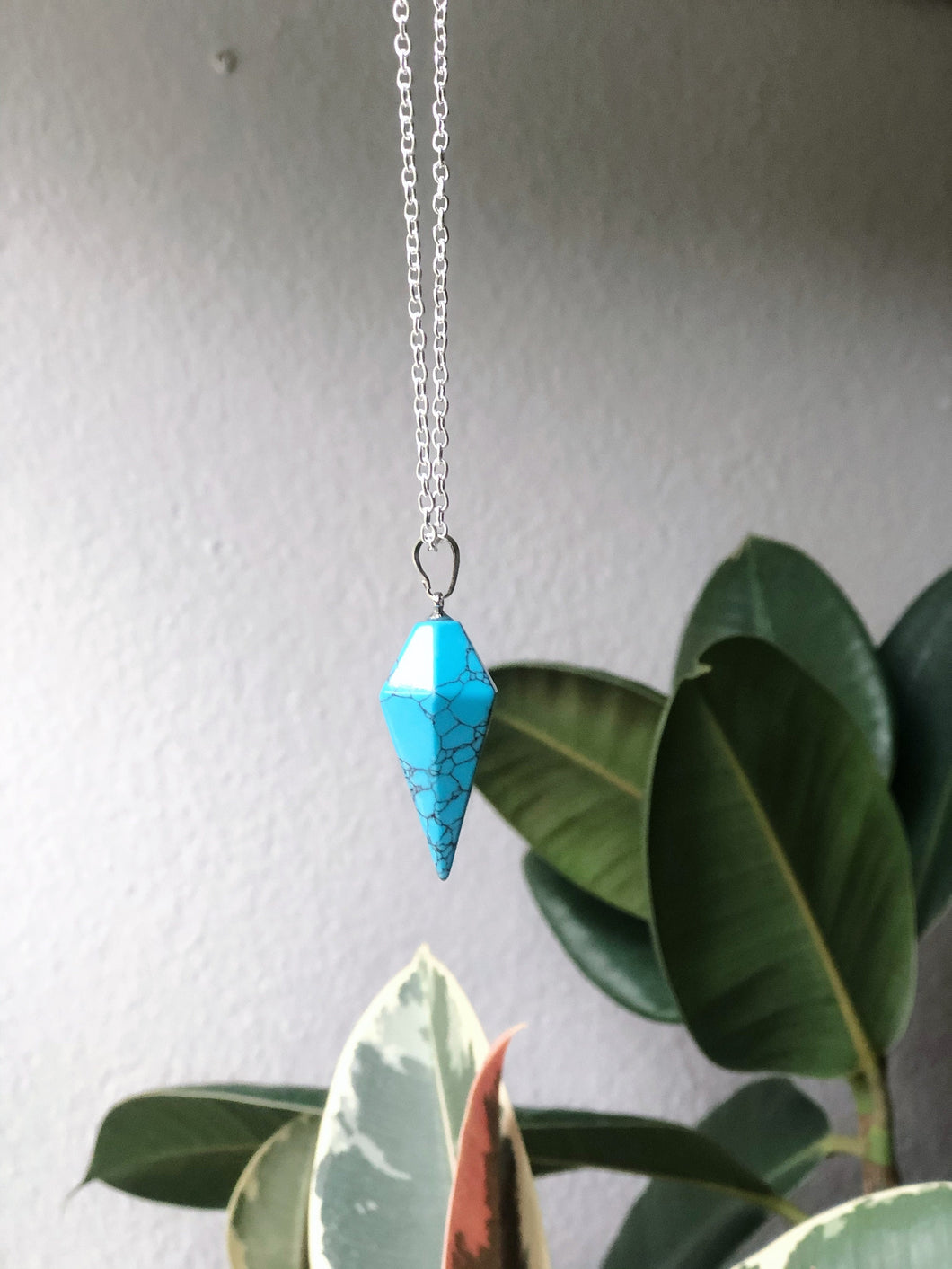 Blue Turquoise Pendulum Necklace + Pendulum Necklace + Chain