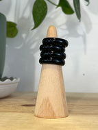 Black Agate Crystal Ring