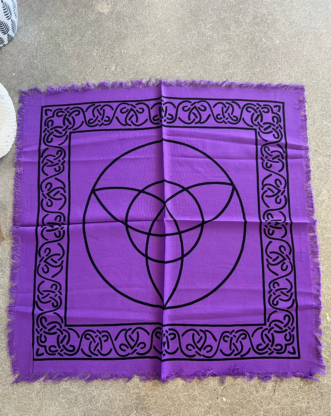 Triquetra Altar Cloth Purple Black